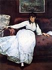 Edouard Manet Repose Portrait of Berthe Morisot painting